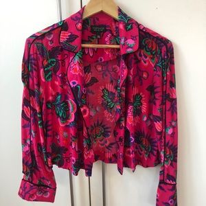 Topshop cropped hot pink /  colorful top